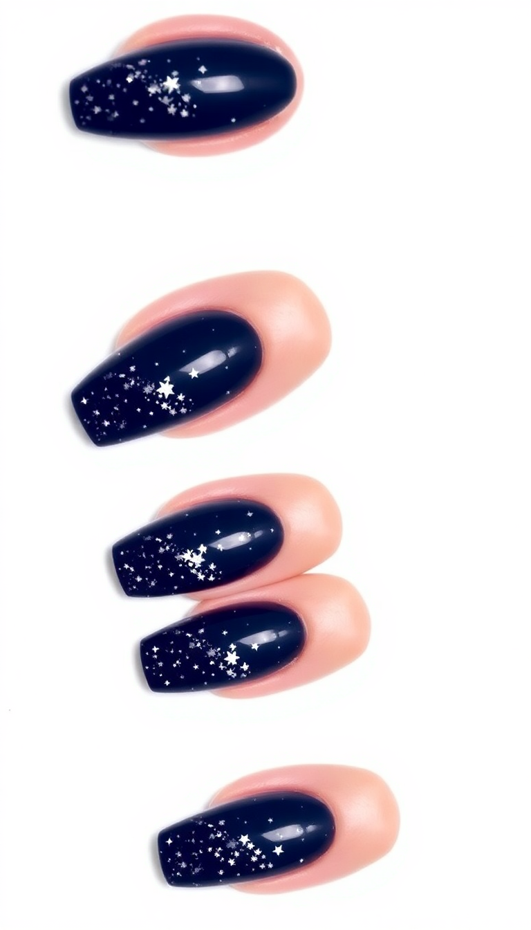 4. Glittering Stars on Midnight Blue