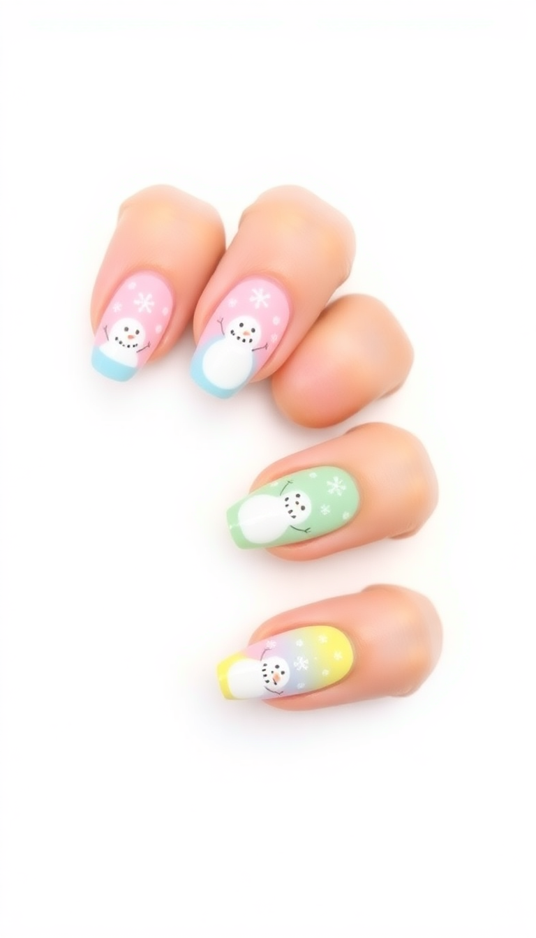 4. Pastel Snowman Motifs