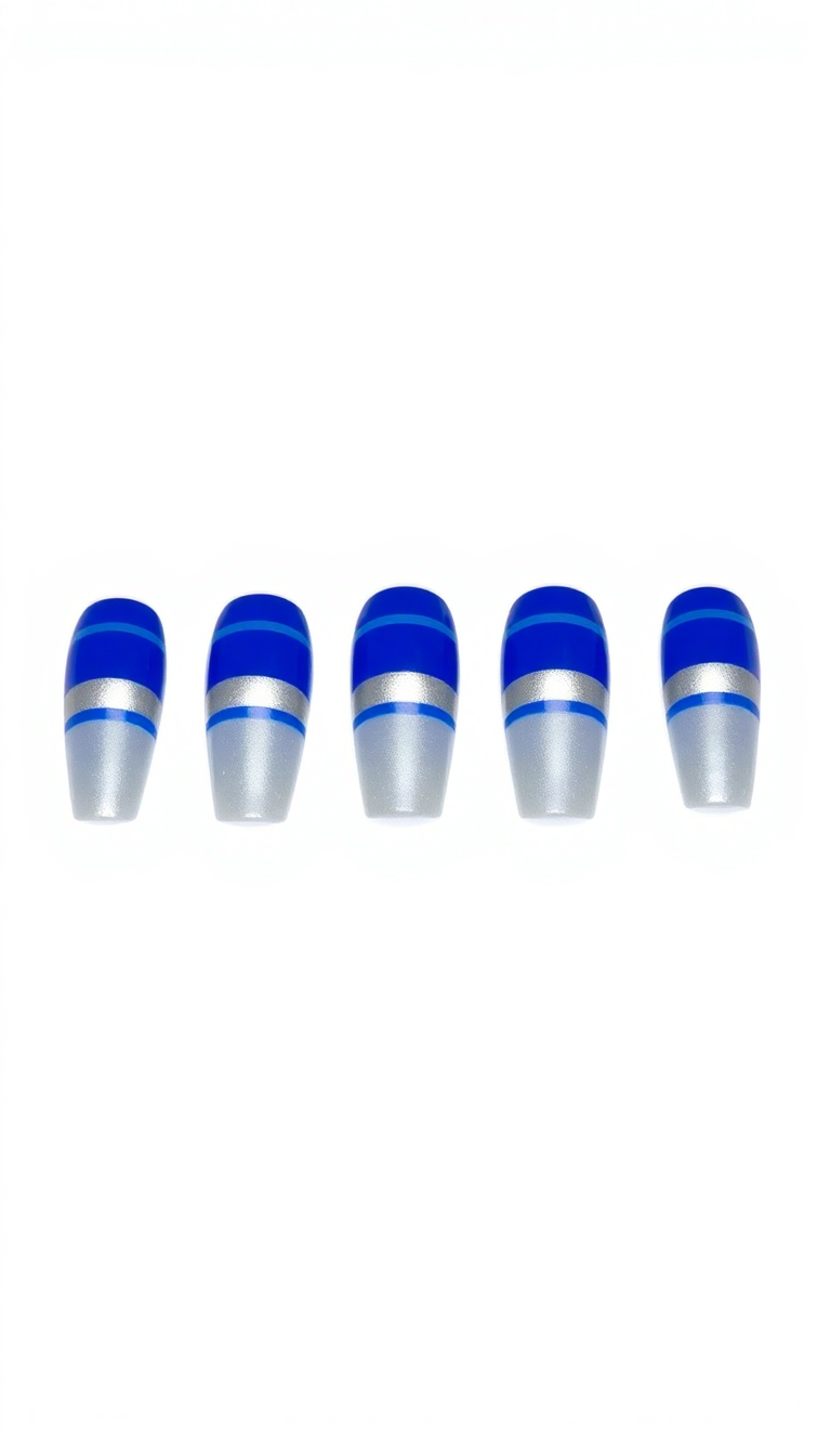 4. Royal Blue and Silver Stripes