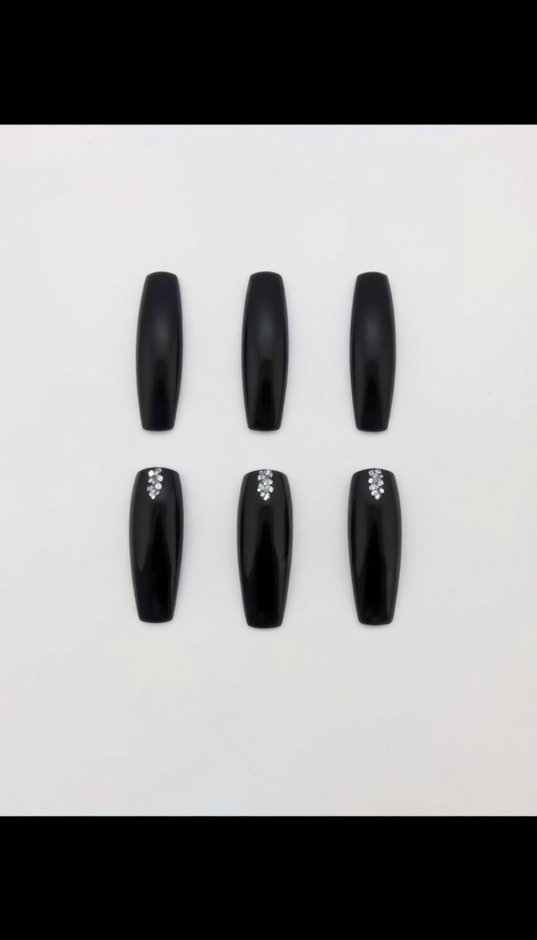4. Sleek Black with Glitter Accents