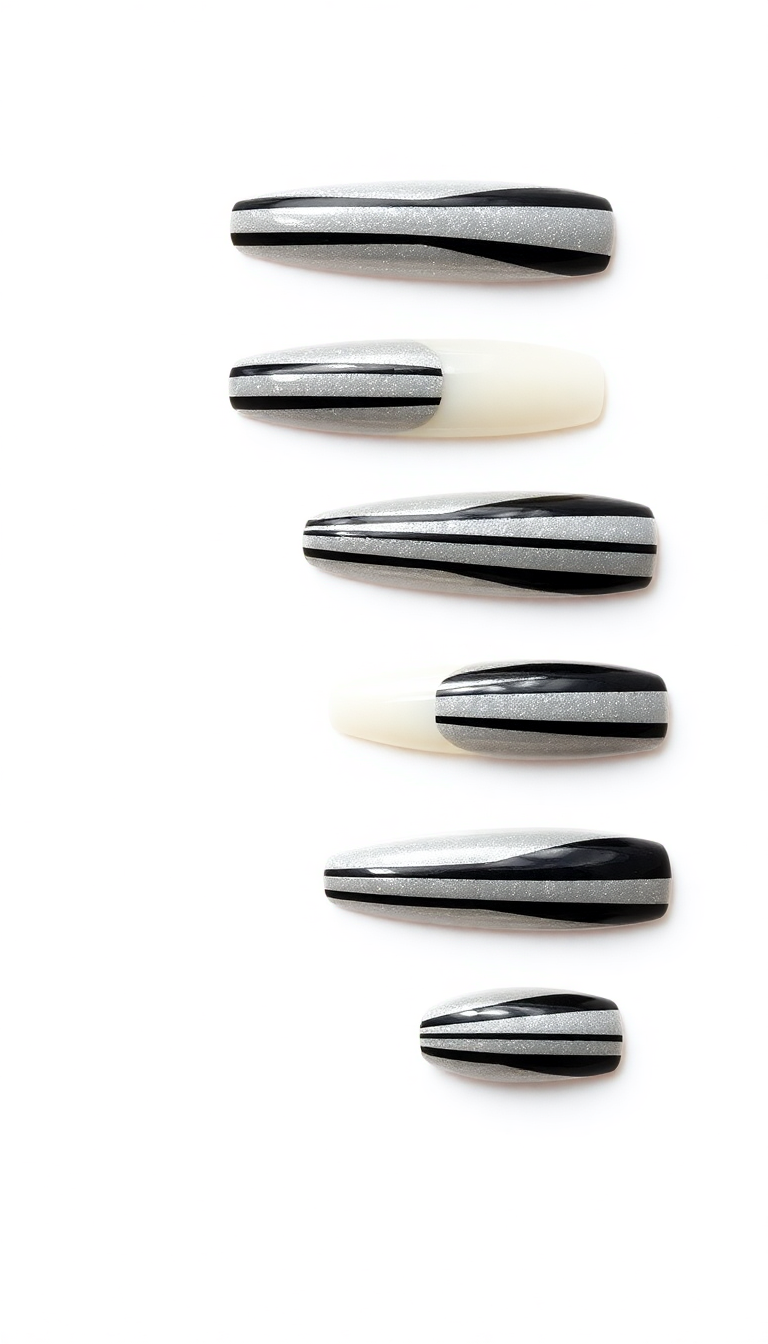5. Bold Black and Silver Stripes
