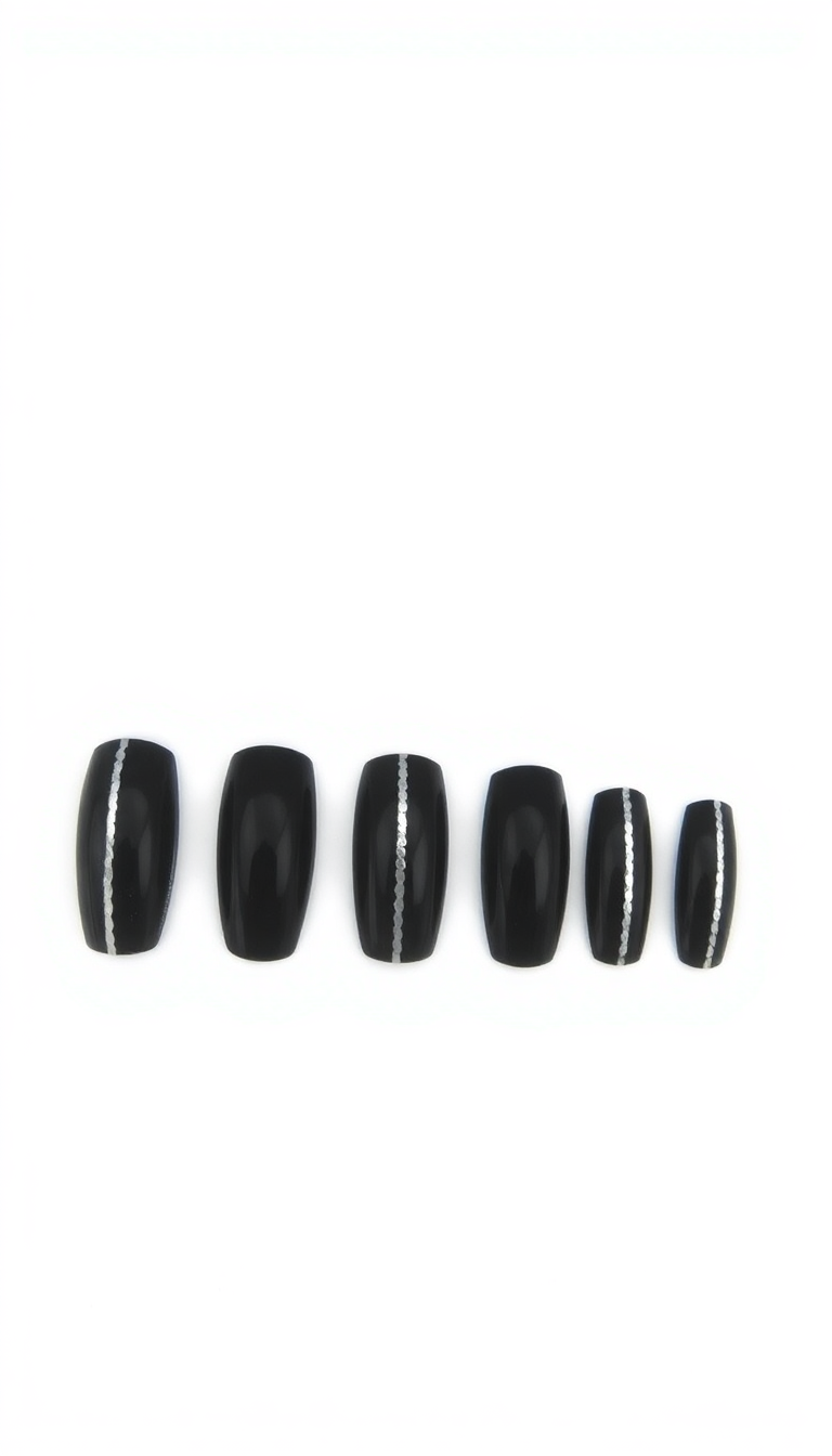 5. Bold Black with Silver Stripes