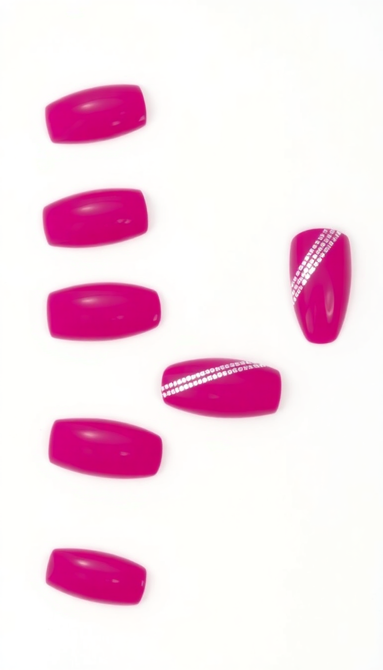 5. Bold Magenta with Silver Stripes