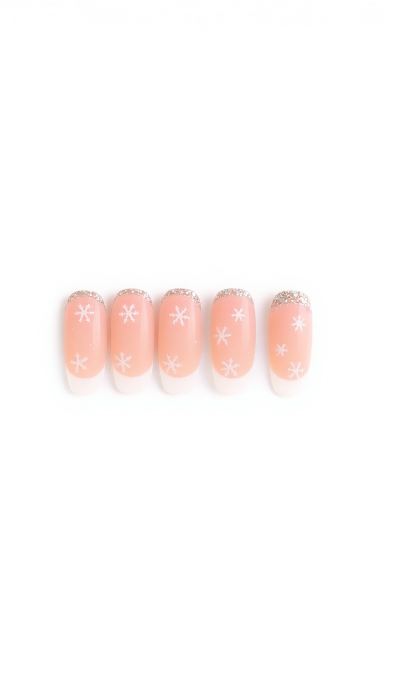 5. Classic French Tip with a Holiday Twist