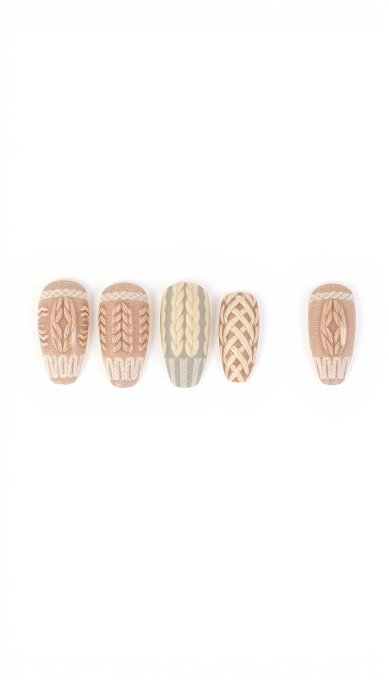 5. Cozy Sweater Pattern Nails