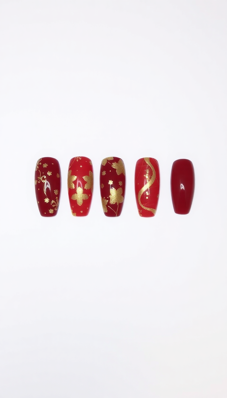 5. Festive Red and Gold Mix