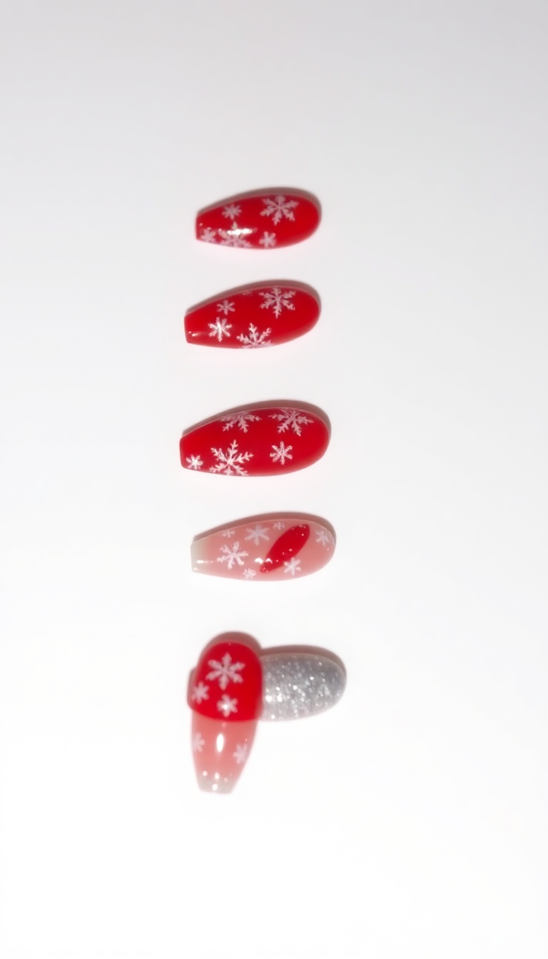 5. Festive Red and Snowflakes Combo