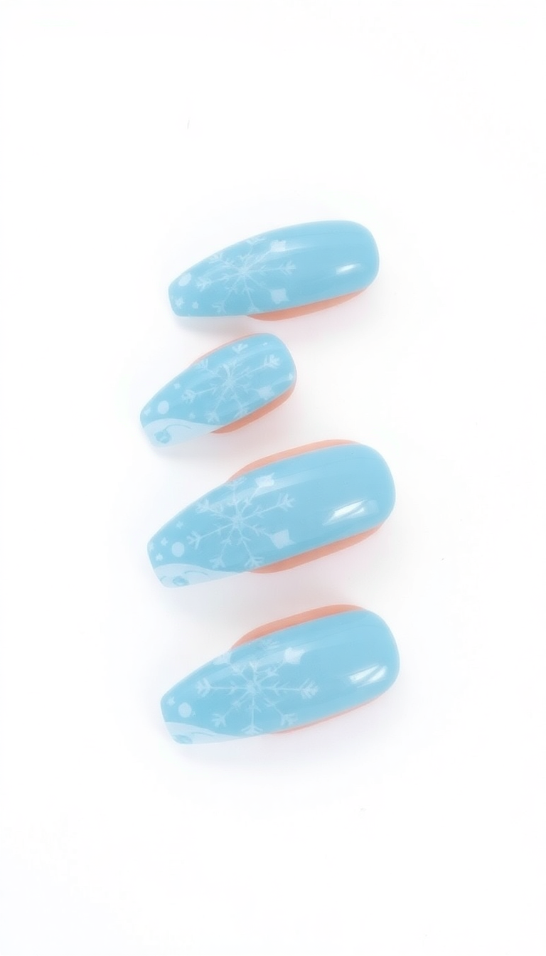 5. Frosty Love - Icy Blue with White Patterns
