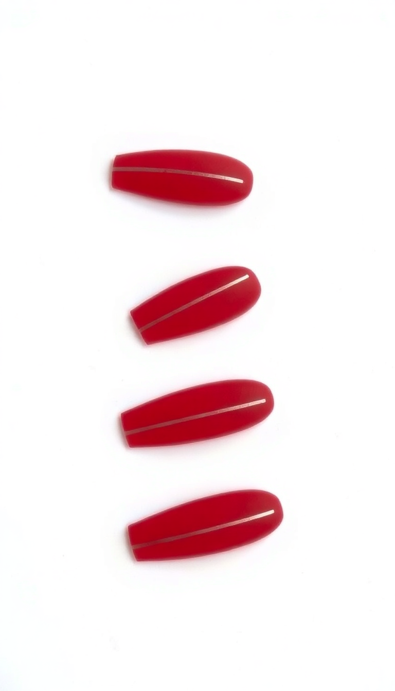 5. Matte Red with Metallic Stripes