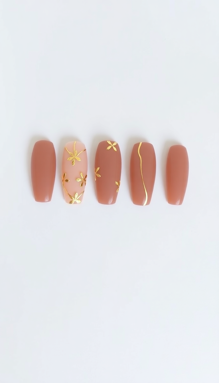 5. Warm Taupe and Gold Accents