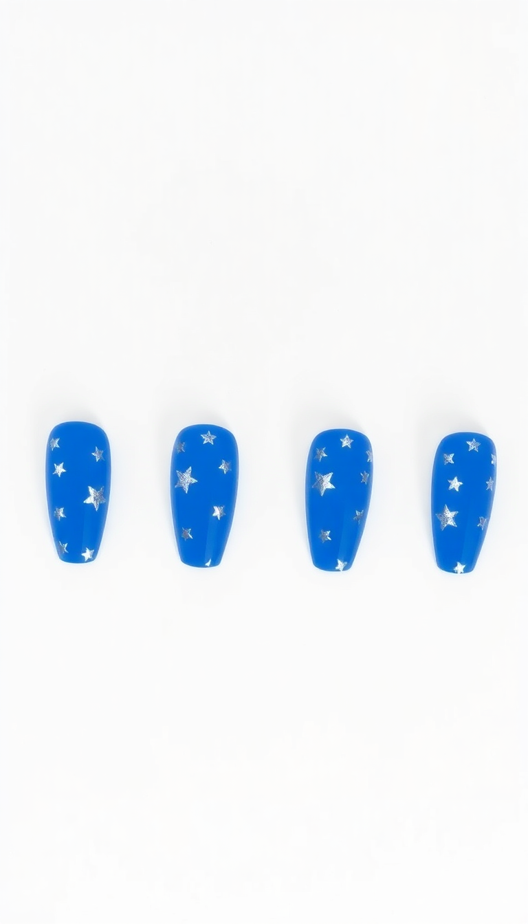 6. Bold Blue with Silver Stars