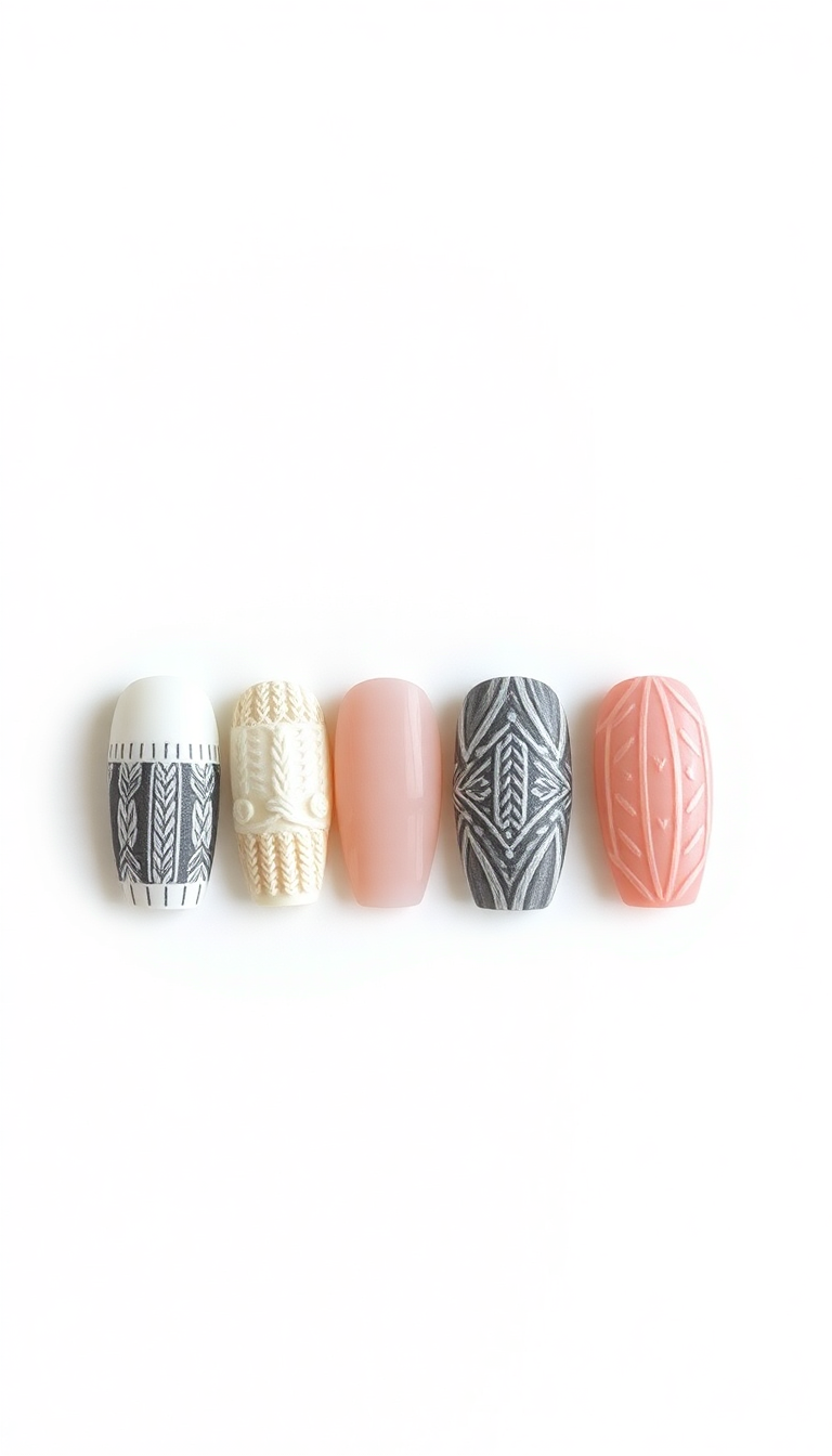 6. Cozy Sweater Nail Art