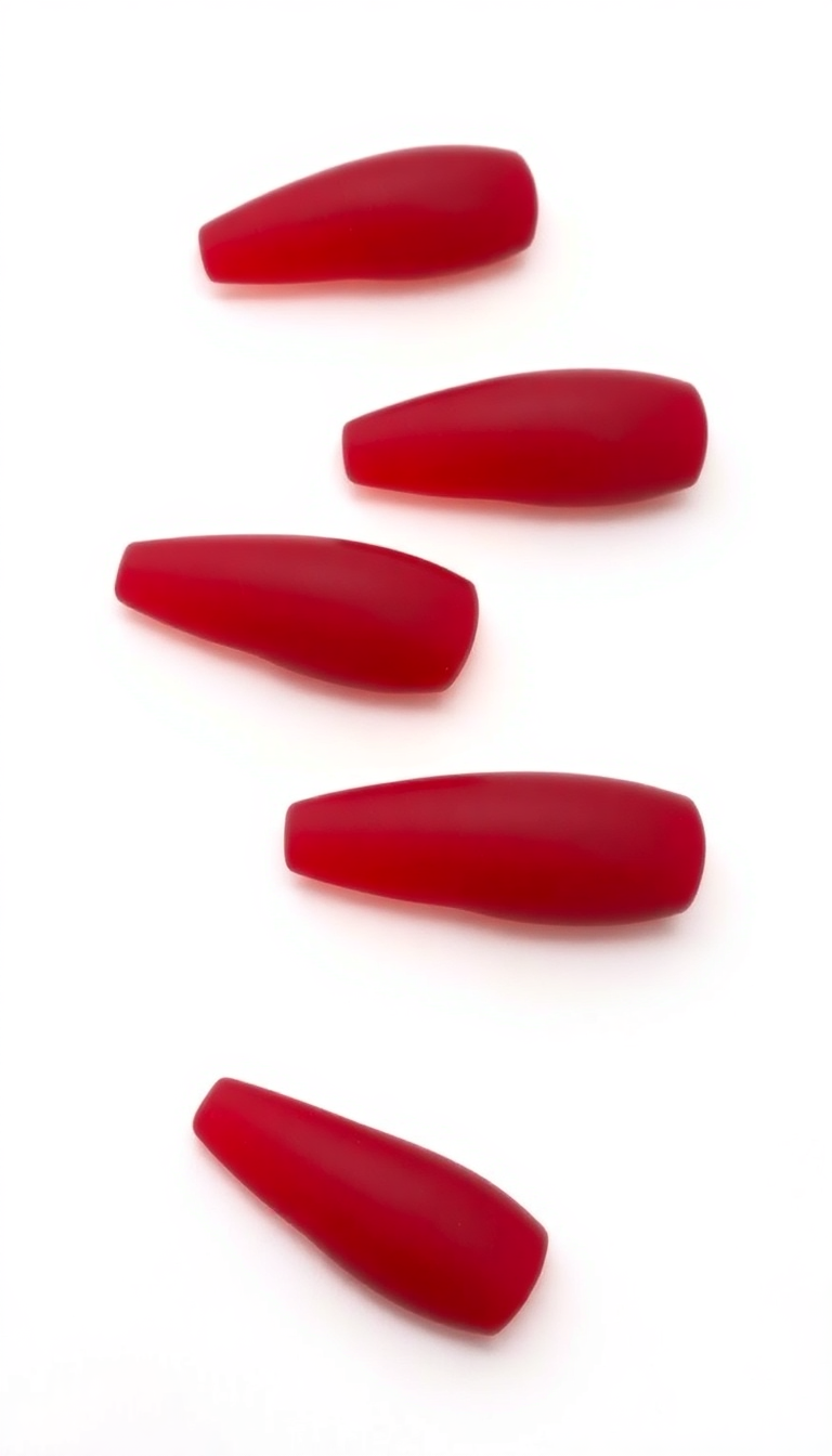 6. Deep Red Matte Elegance