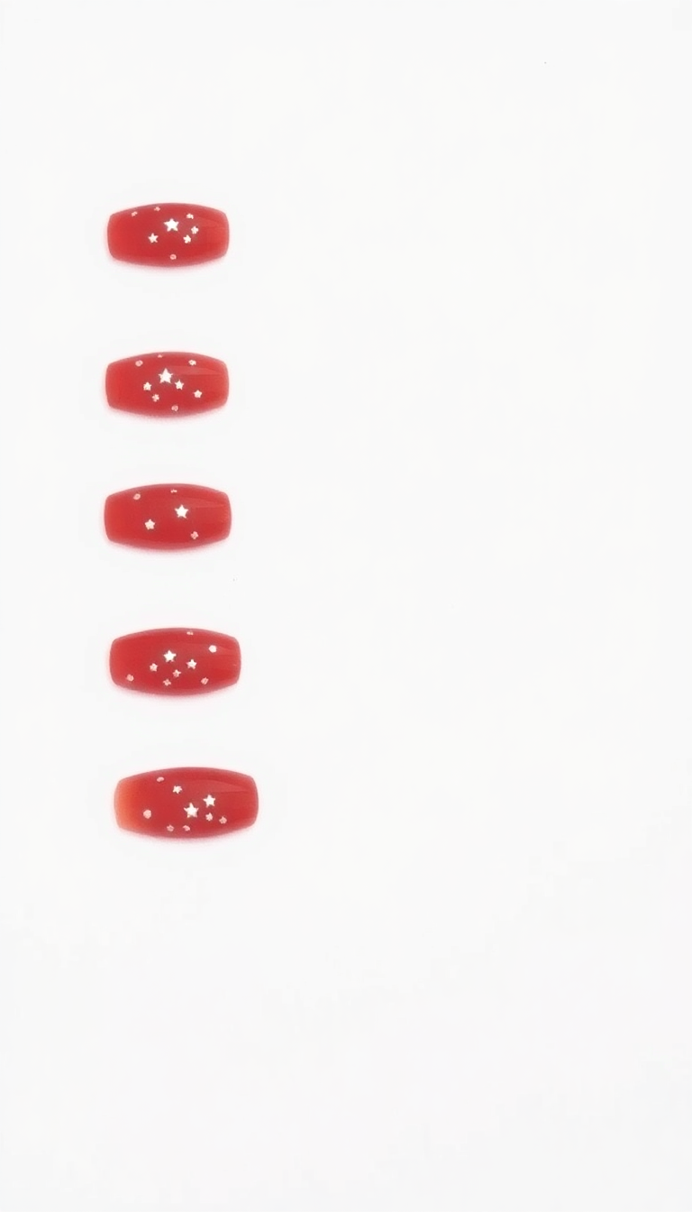 6. Deep Red with Silver Stars