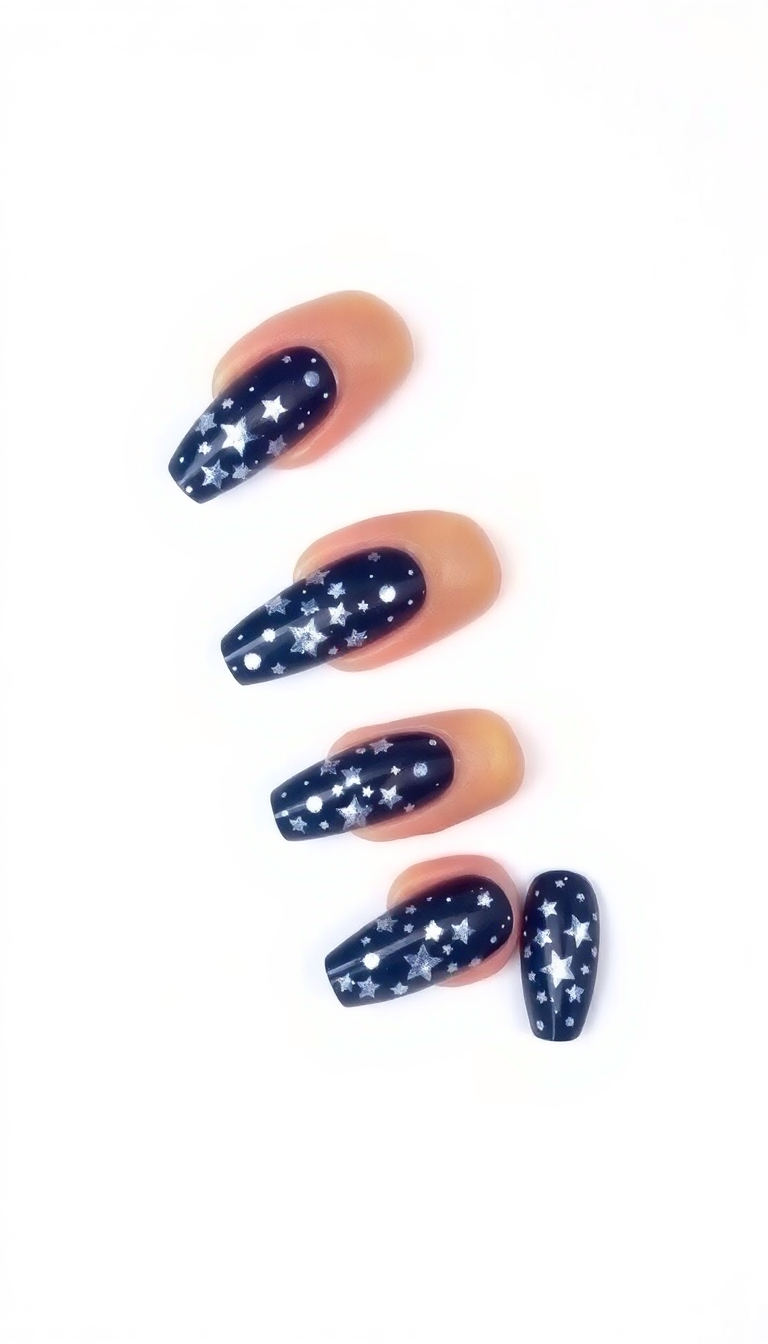 6. Elegant Stars on Navy