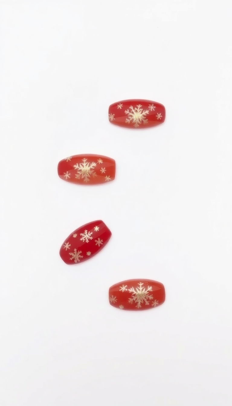 6. Festive Gold Snowflakes