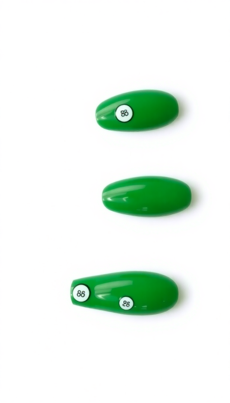 6. Festive Green and 8-Ball Art for Holiday Cheer