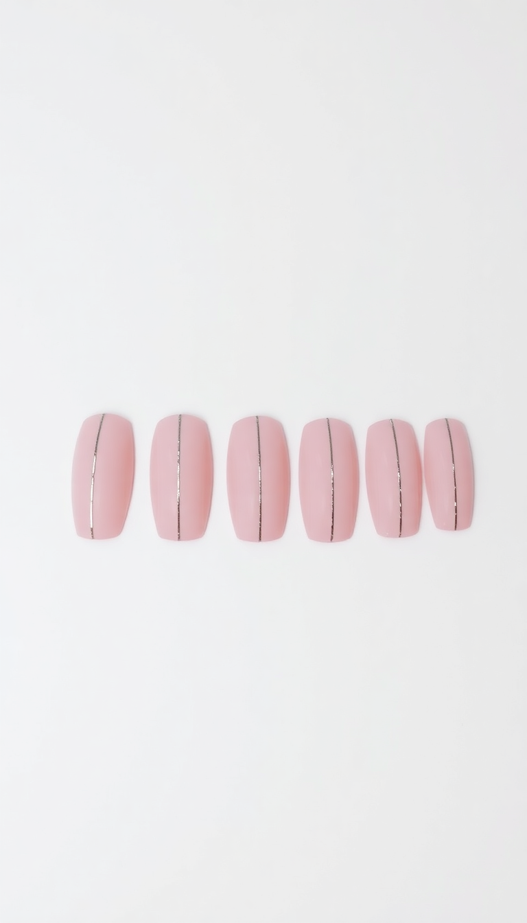 6. Pale Pink with Silver Stripes