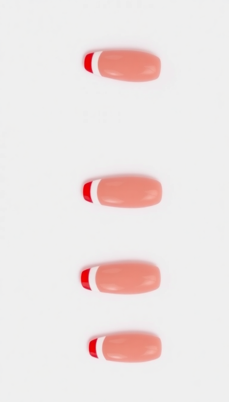 6. Red French Tips Reimagined