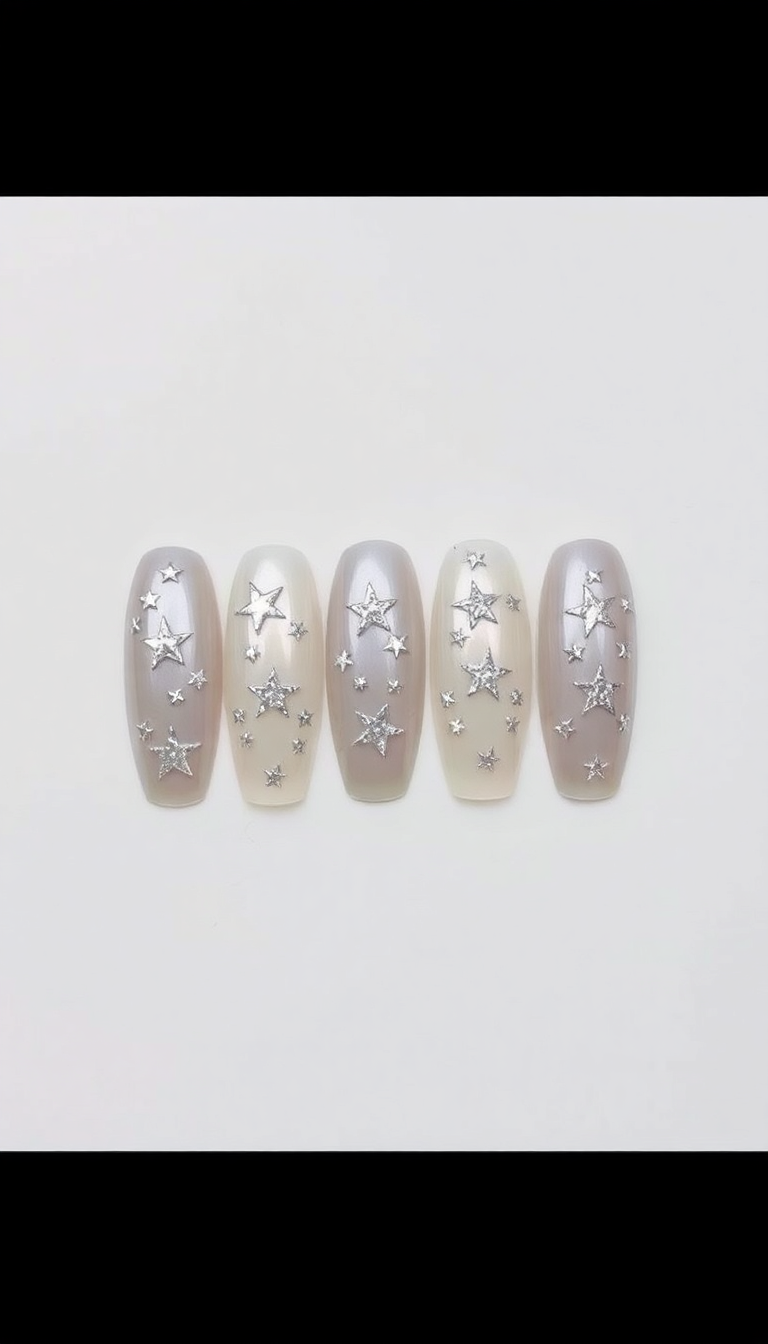 6. Shimmering Silver Stars