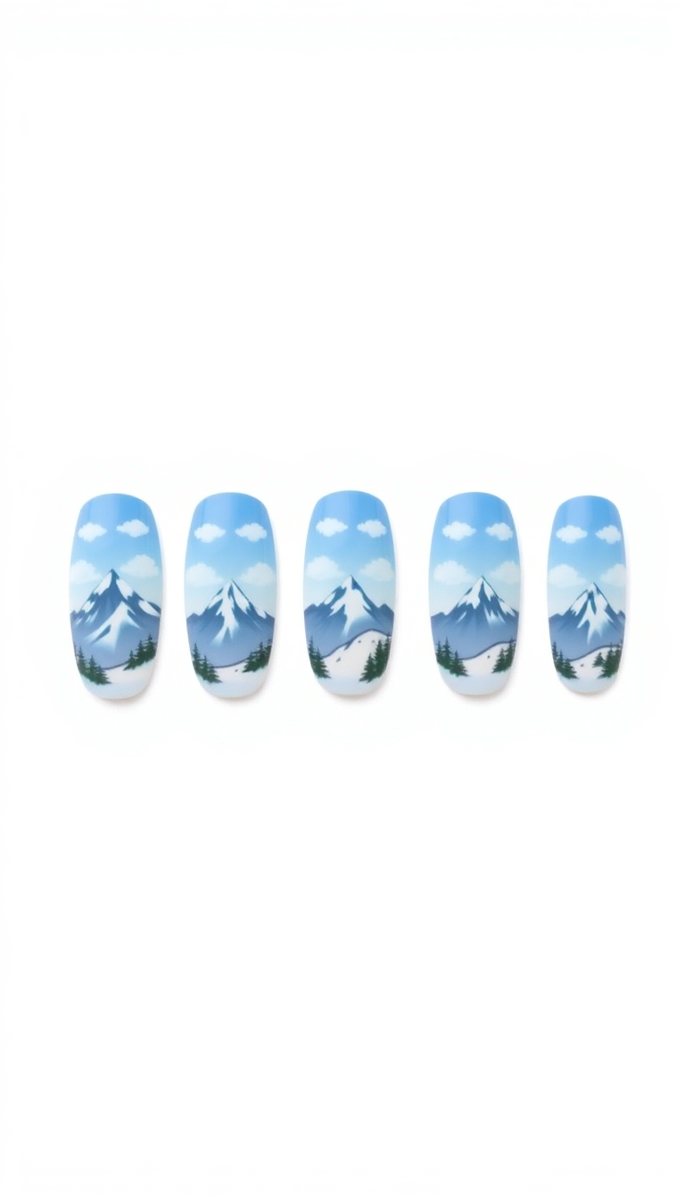 6. Snowy Mountain Landscape Art