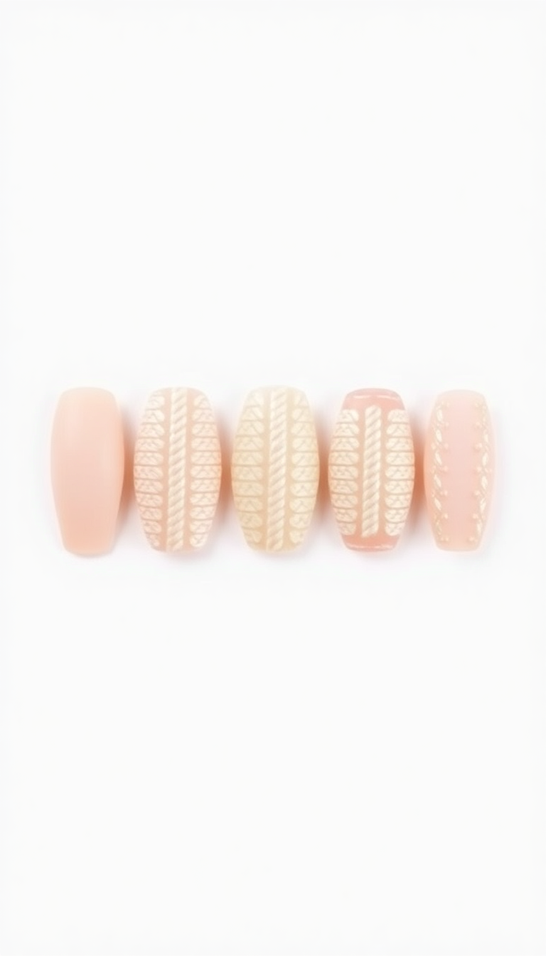 6. Soft Sweater Pattern Nails