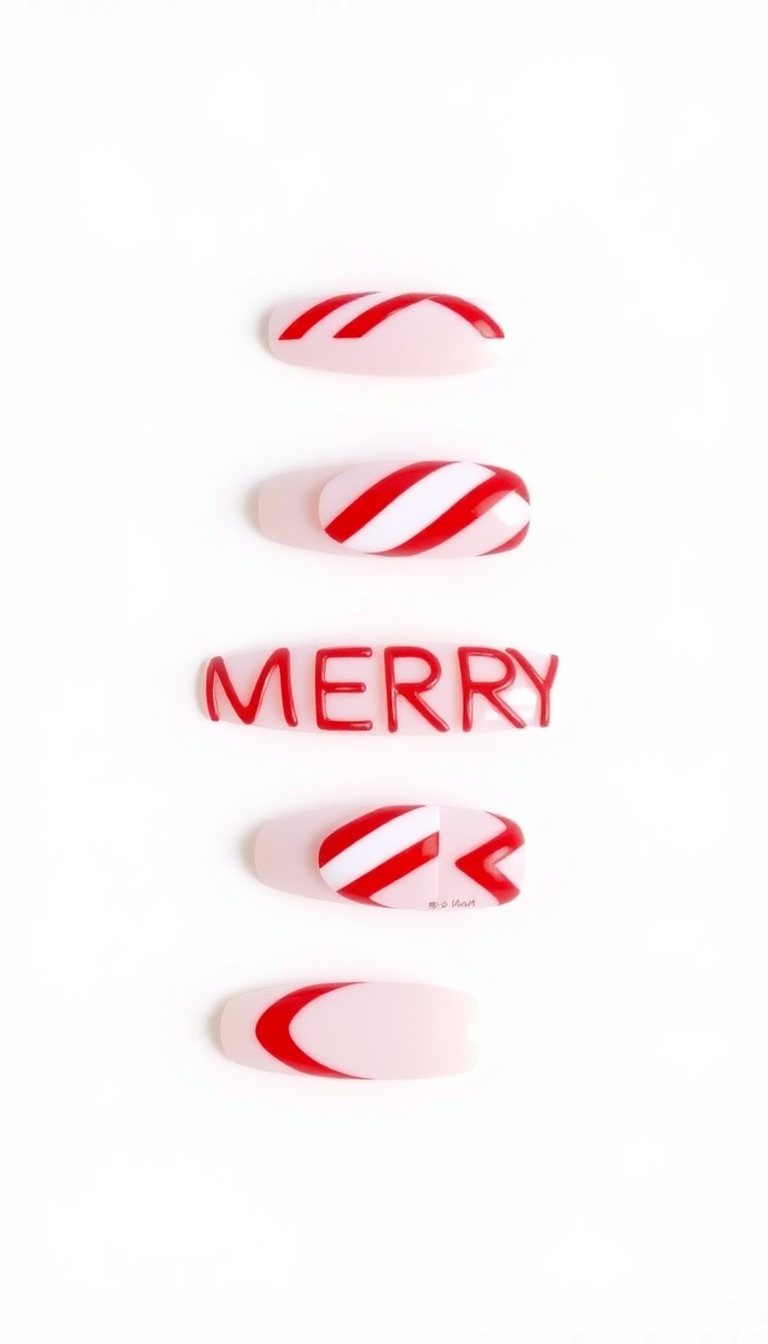 7. Candy Cane Striped Letters