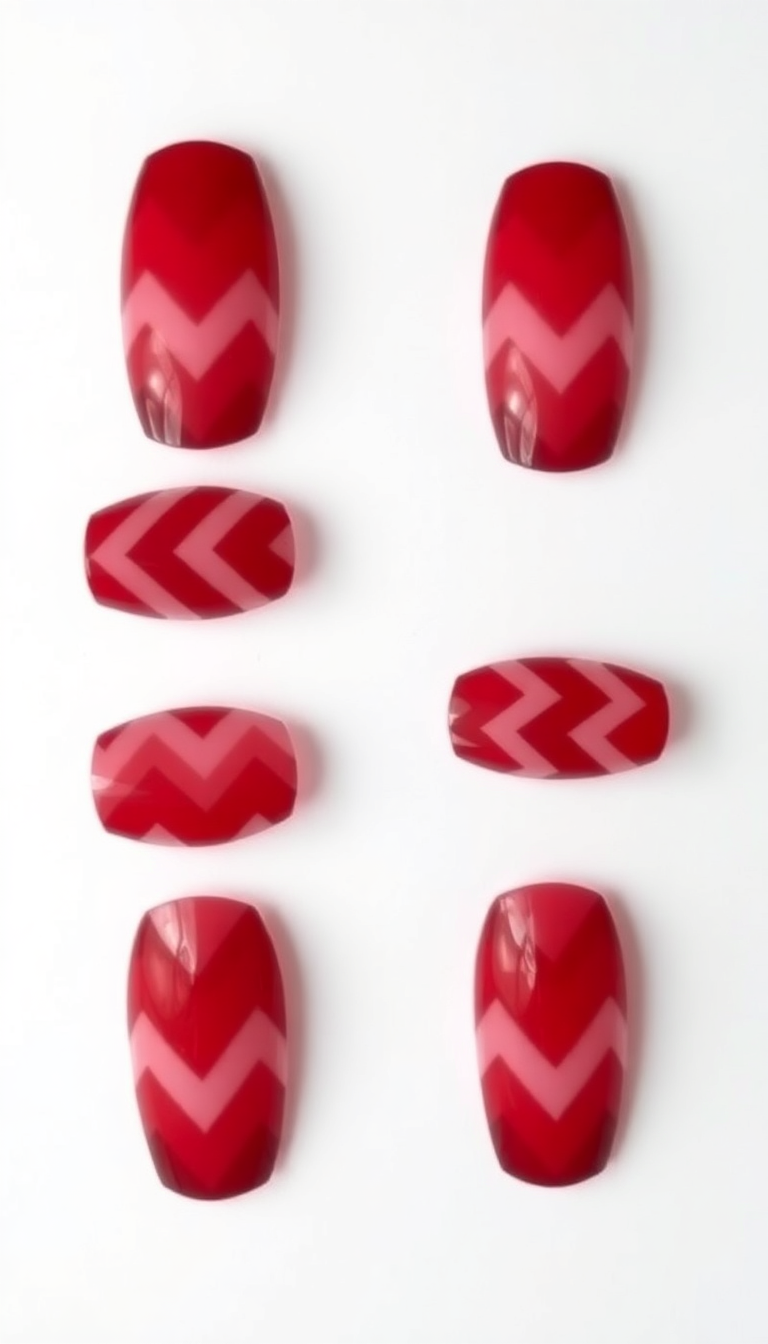 7. Chic Chevron in Scarlet Shades
