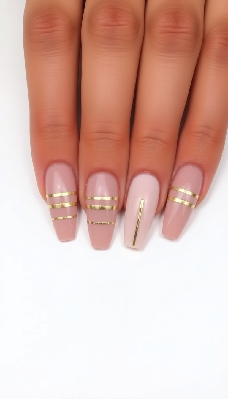 7. Chic Metallic Stripes