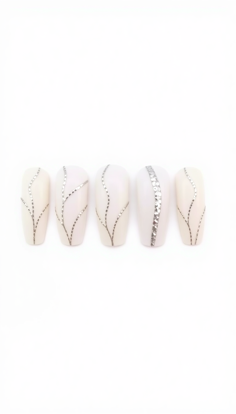 7. Crisp White and Silver Lines
