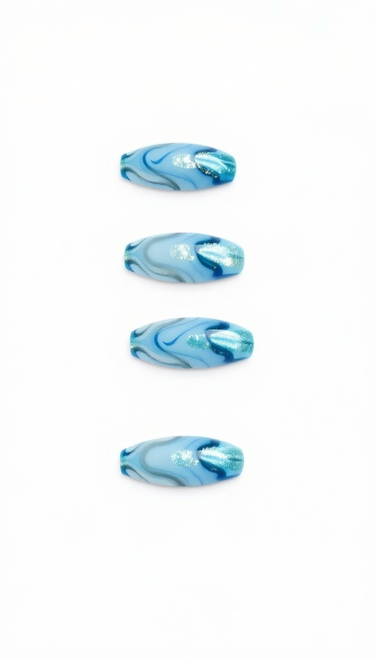 7. Glacial Metallic Accents