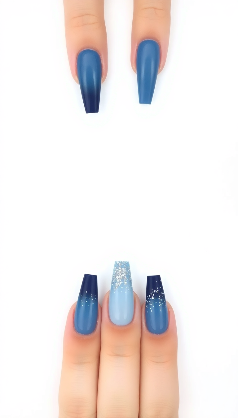 7. Glittery Blue Ombré