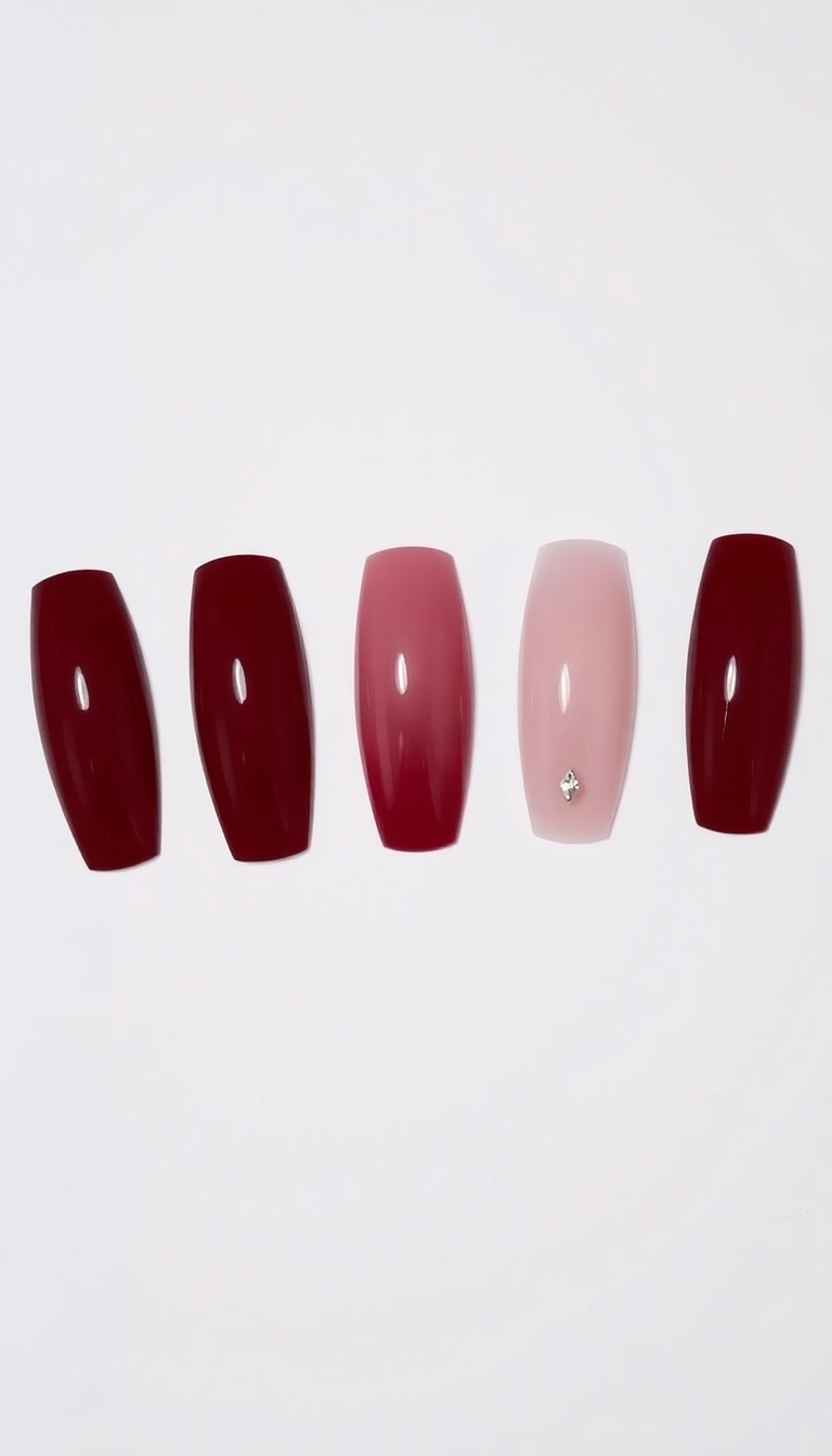 7. Glossy Maroon with Crystal Details