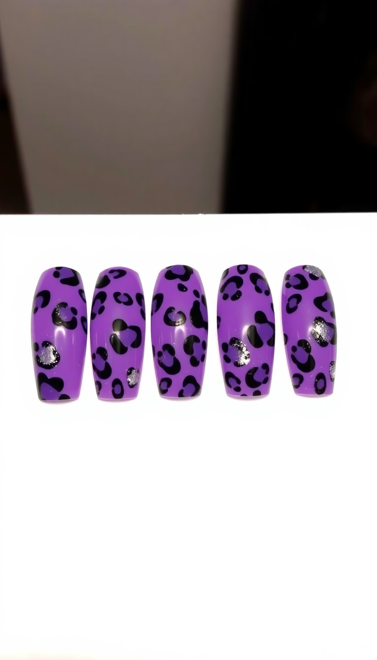 7. Playful Purple Cheetah Splashes