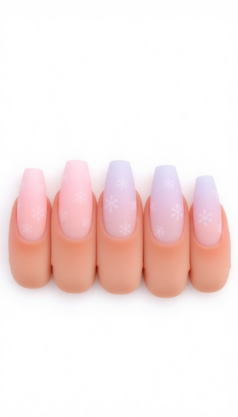 7. Soft Pastel Tones with Delicate Snowflakes