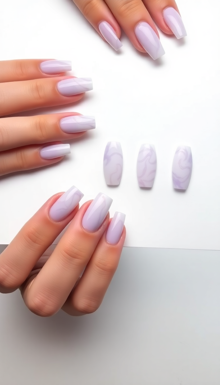 7. Subtle Lavender Marble Hues