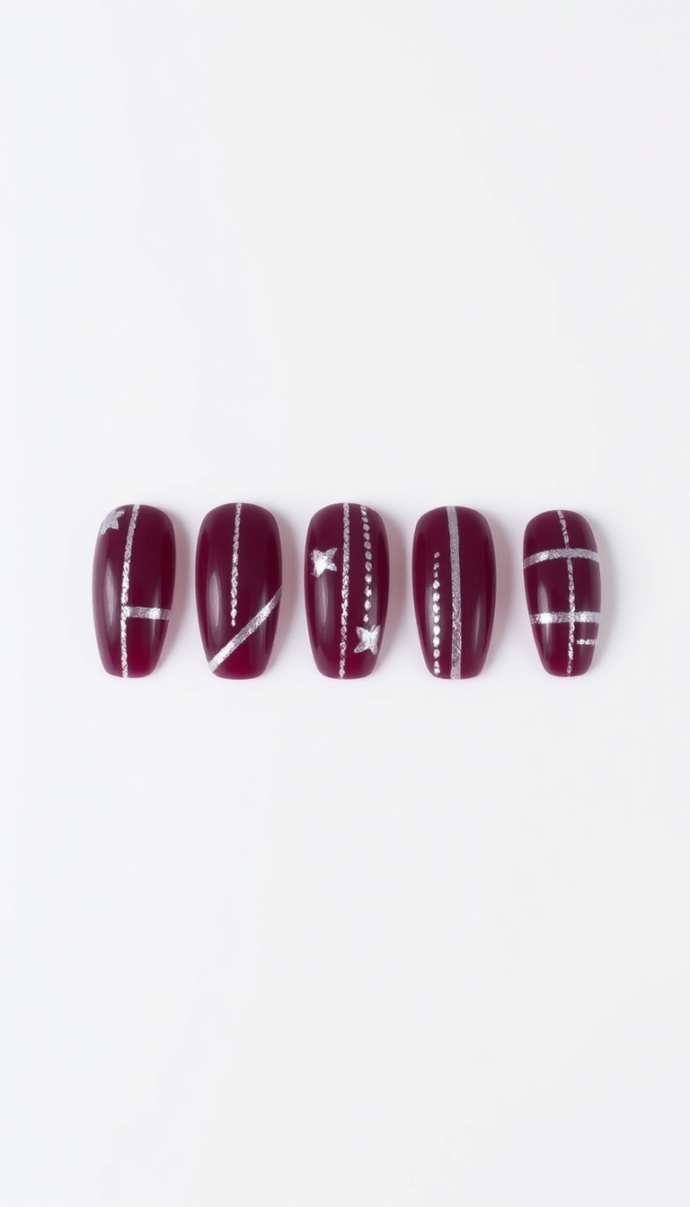 7. Winter Berry and Silver Stripes