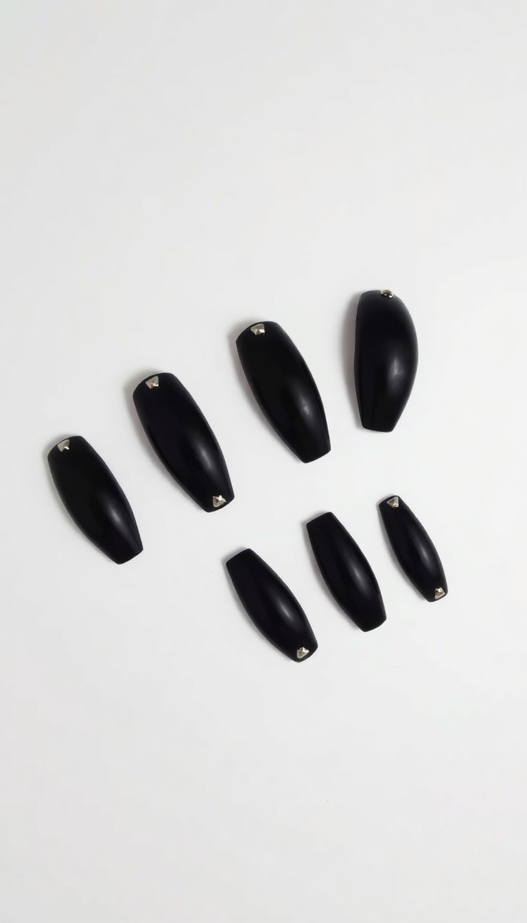 8. Edgy Black Stiletto Nails
