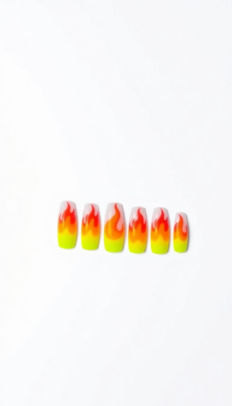 8. Neon Ombré Flames