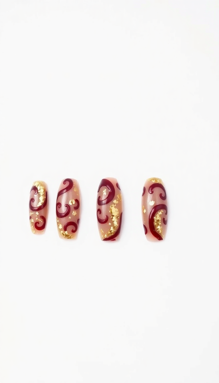 8. Shimmering Gold and Burgundy