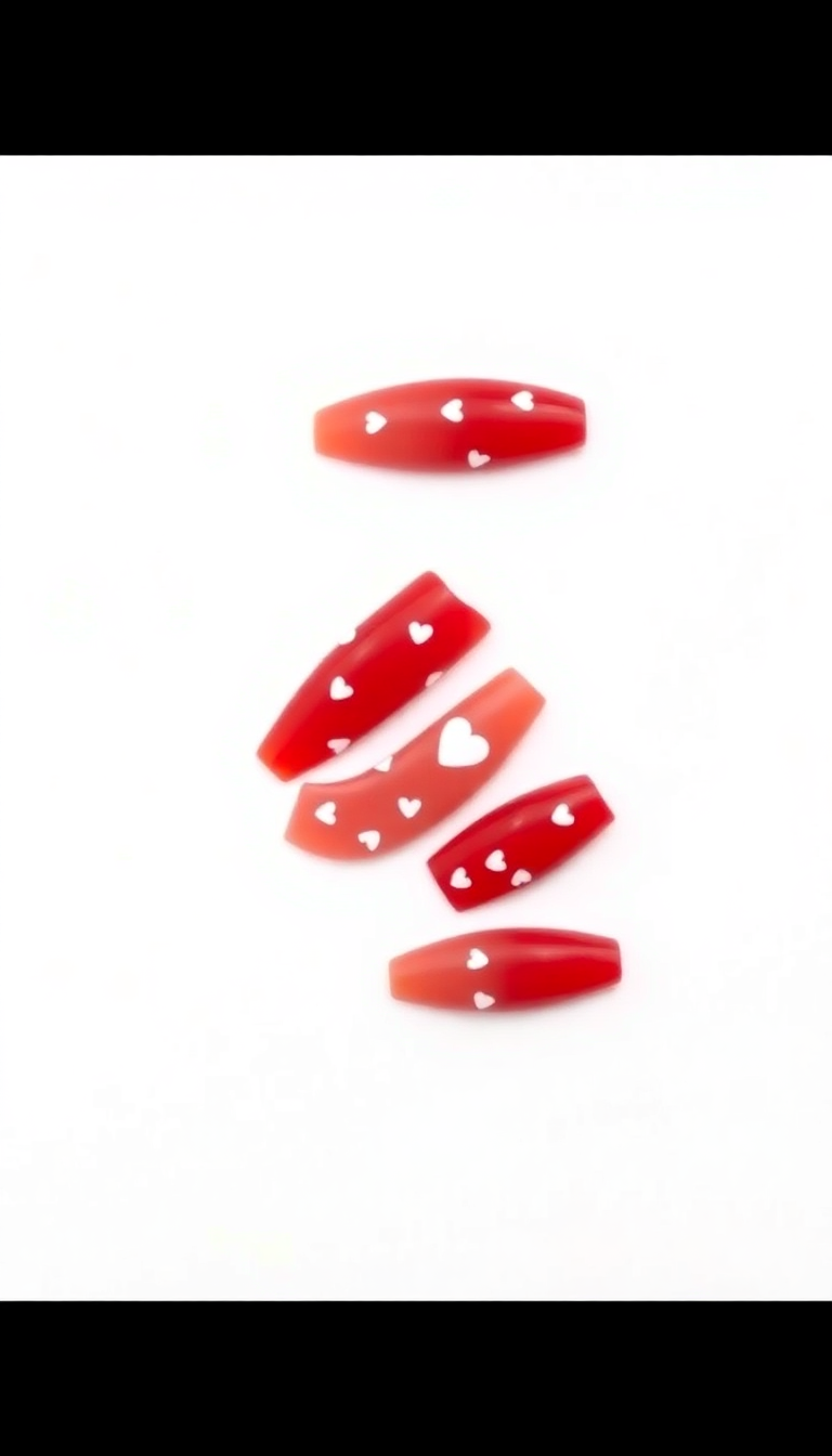 8. Simple Red and White Hearts