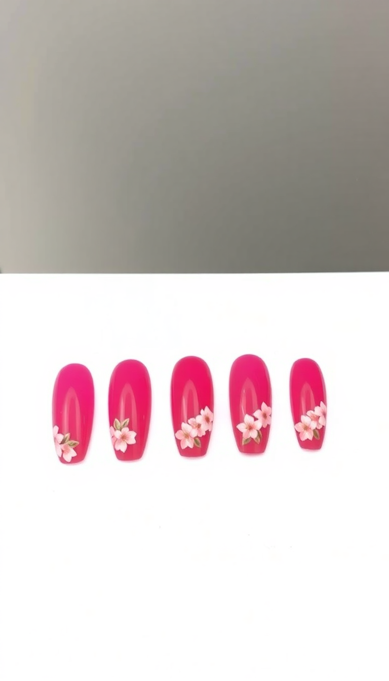 8. Warm Fuchsia with Floral Accents