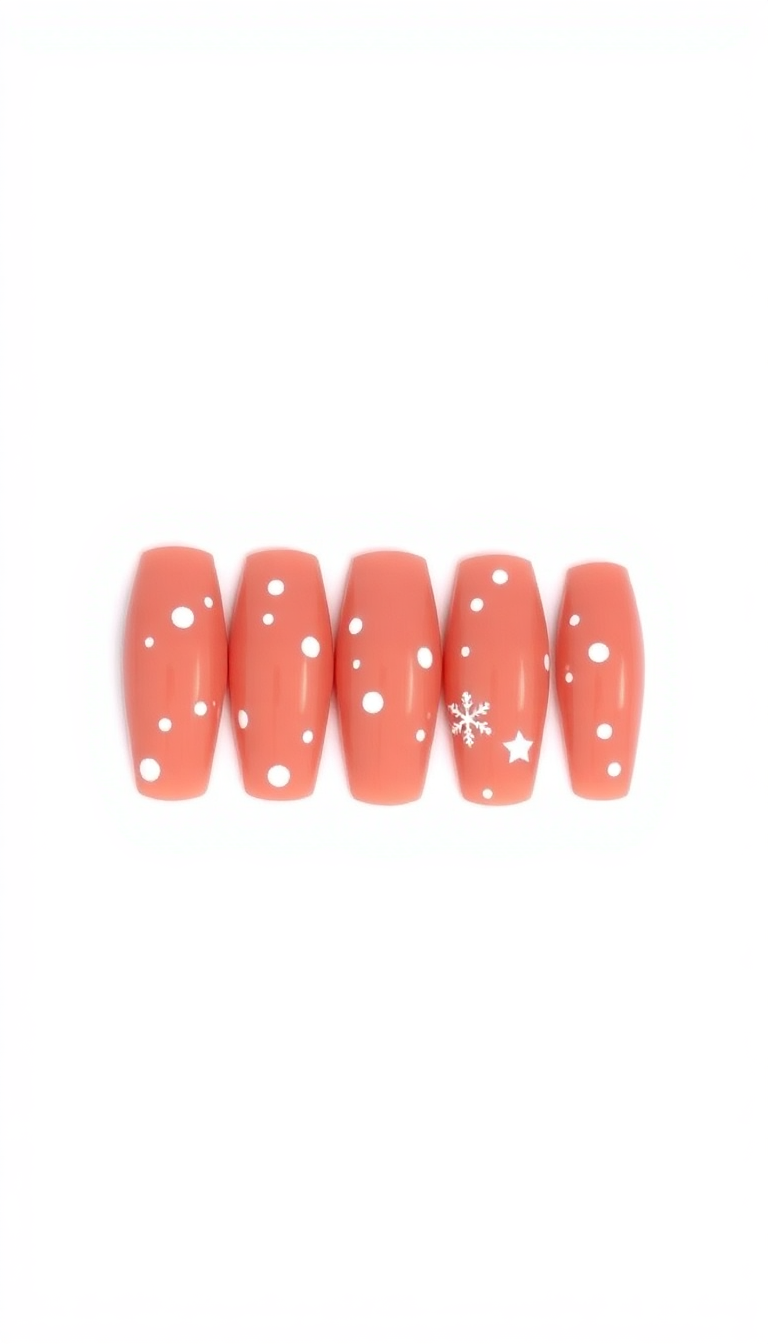 8. Warm Rosy Tones with Snowy Dots
