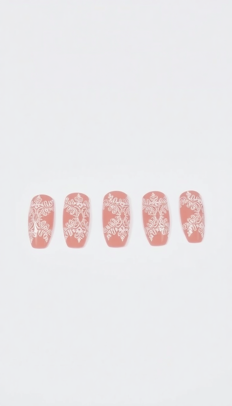 9. Blushing Pink with White Lace Details