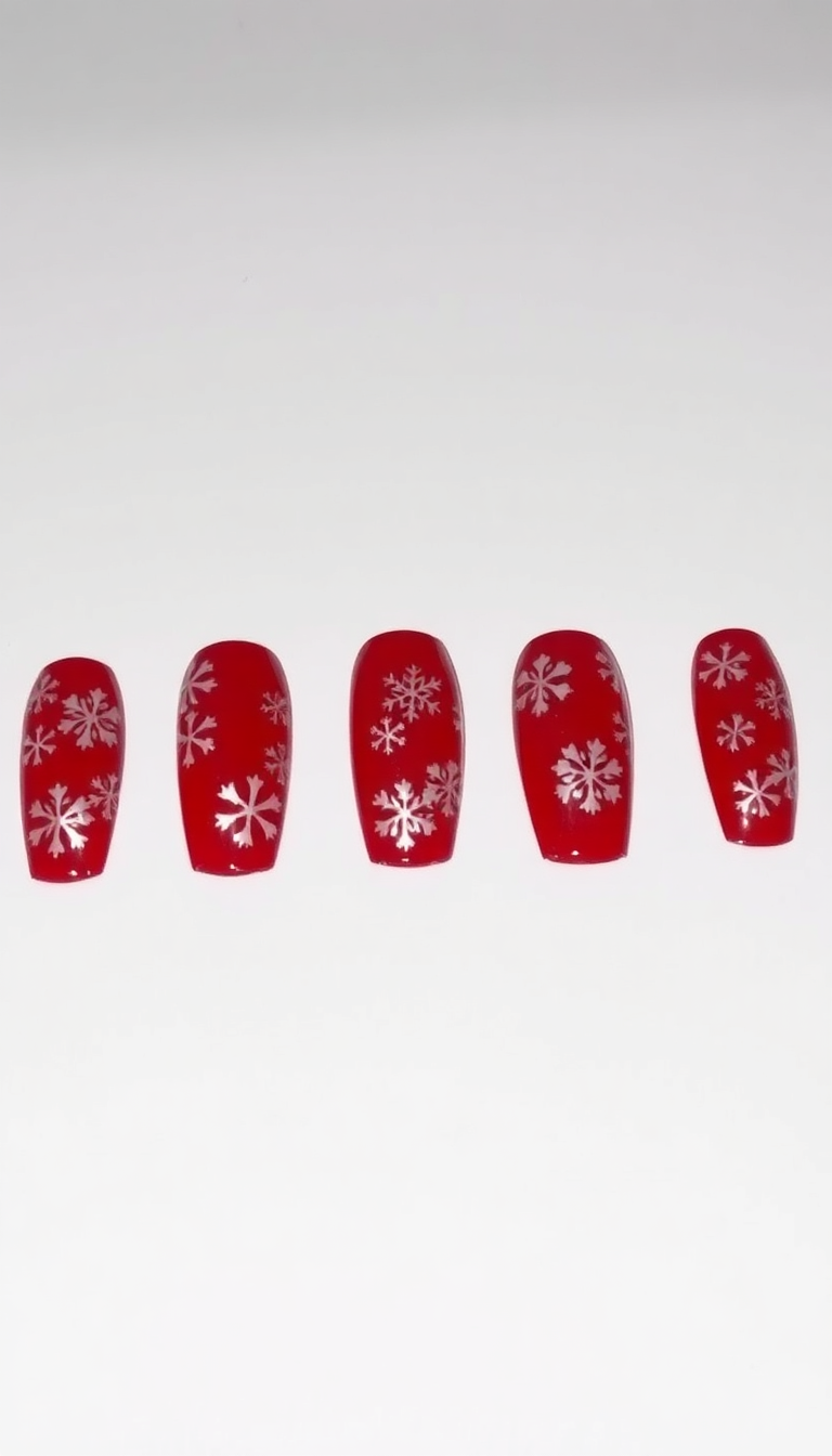 9. Bold Red with Snowflake Designs