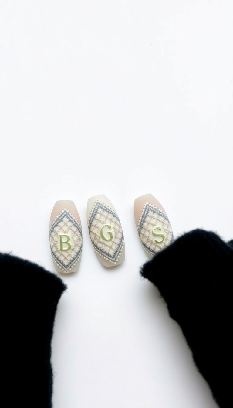 9. Cozy Sweater Pattern with Initials