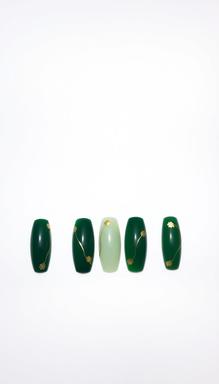 9. Deep Green and Gold Foil