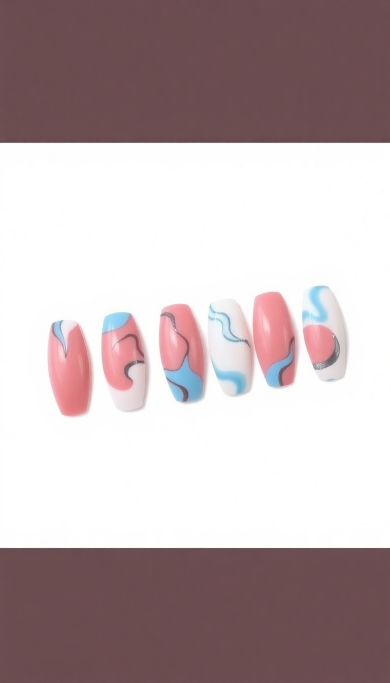 9. Dusty Rose with Icy Blue Accents