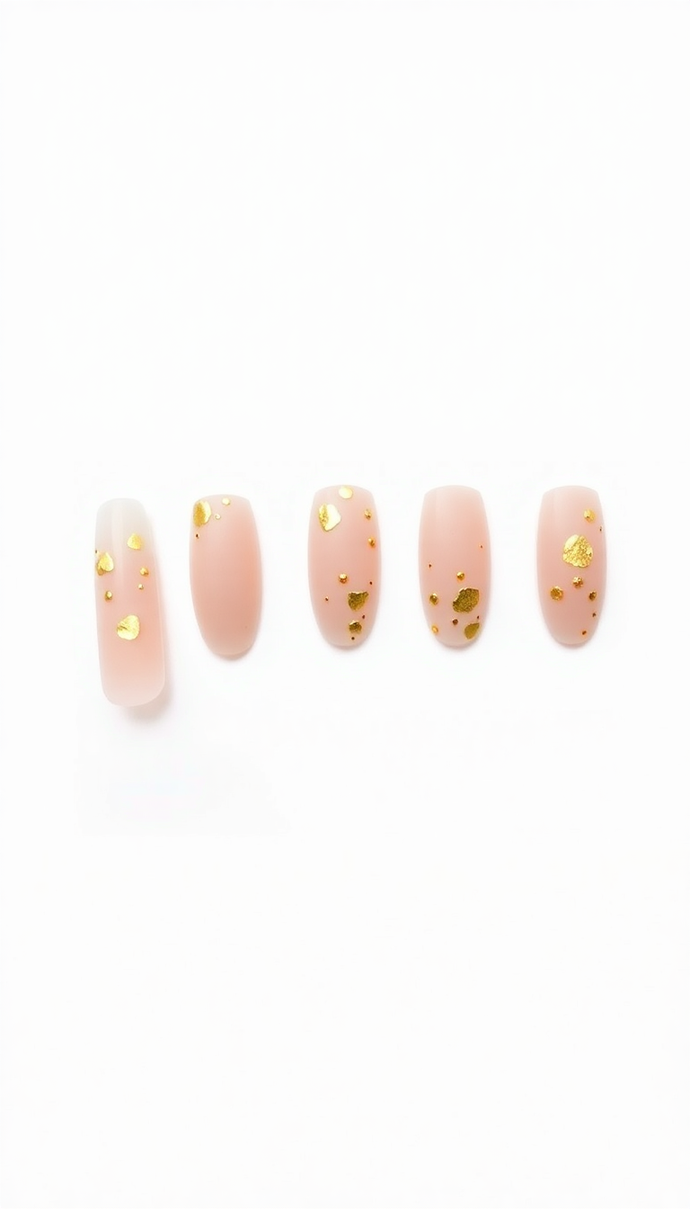 9. Elegant Nude and Gold Flake