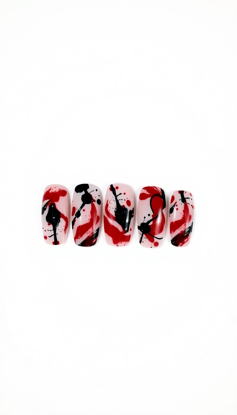 9. Red and Black Abstract Art